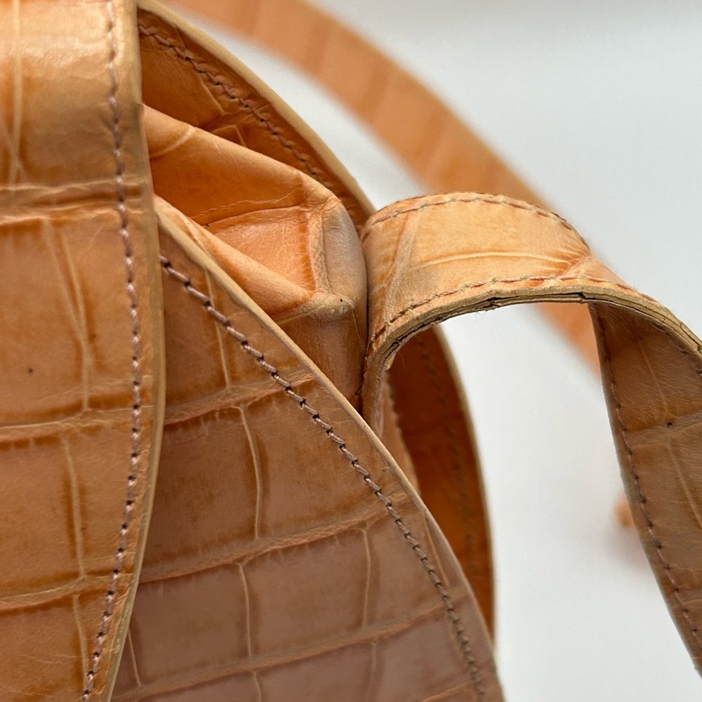 Escada Tan Crocodile-Embossed Crossbody Bag - Picture 9 of 14